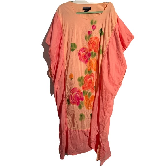 J. Peterman Dresses & Skirts - J Peterman Cotton Oversized Maxi Kaftan Muumuu Pockets One Size Floral Boho